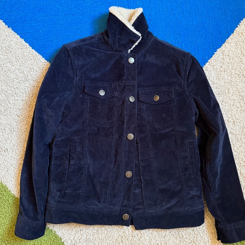 Crewcuts Boys Sherpa Lined Navy Corduroy Jacket